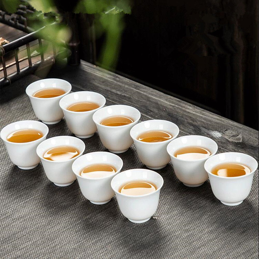 Handmade Ceramic Mug - 10pcs/pack Dehua High White Porcelain Pure