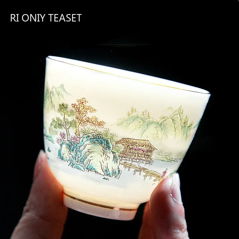 Handmade Ceramic Mug - 1pc Chinese Ceramic Teacup Hand Painted