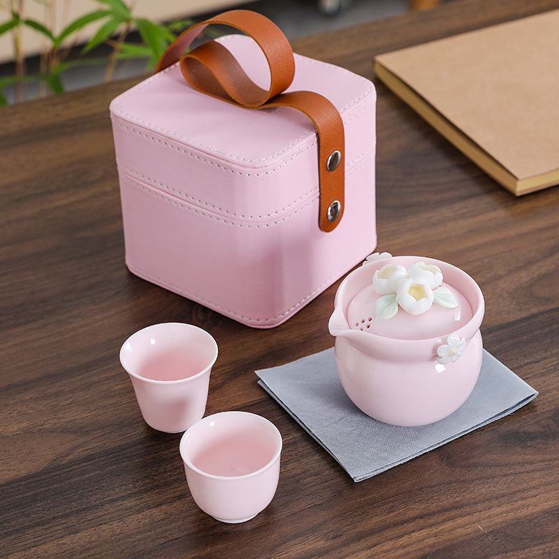 Handmade Ceramic Mug - Handmade Pink Flower Ceramic Travel Tea
