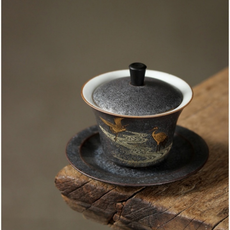 Ceramic Crane Gaiwan Ceramic H - Handmade Ceramic Mug 评论和价格