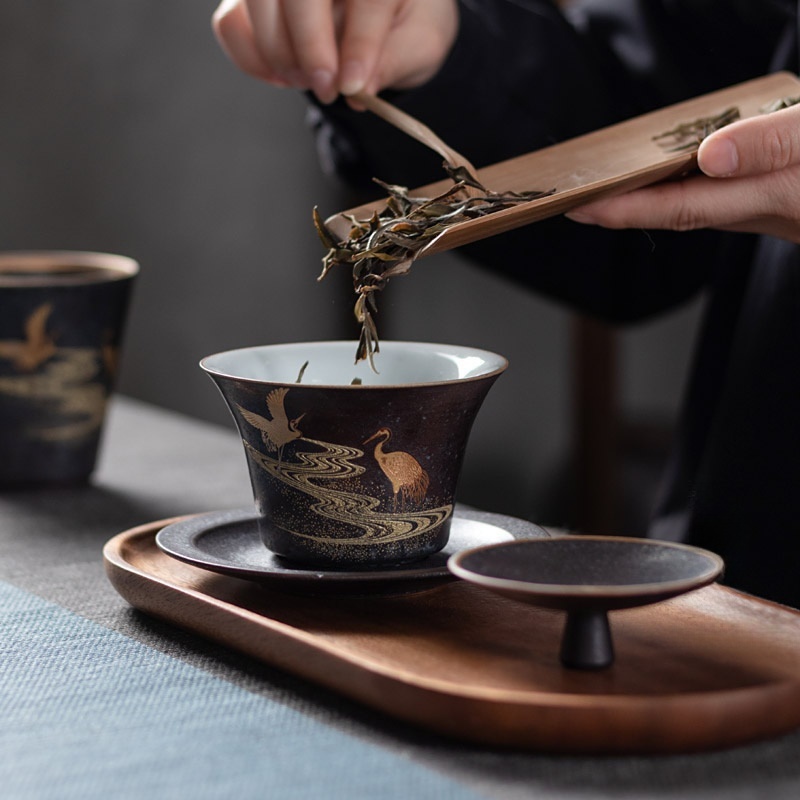 Ceramic Crane Gaiwan Ceramic H - Handmade Ceramic Mug 评论和价格